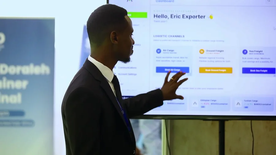 Kazi platform demo at an industry event