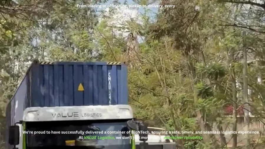 Value Logistics BioNTech container delivery
